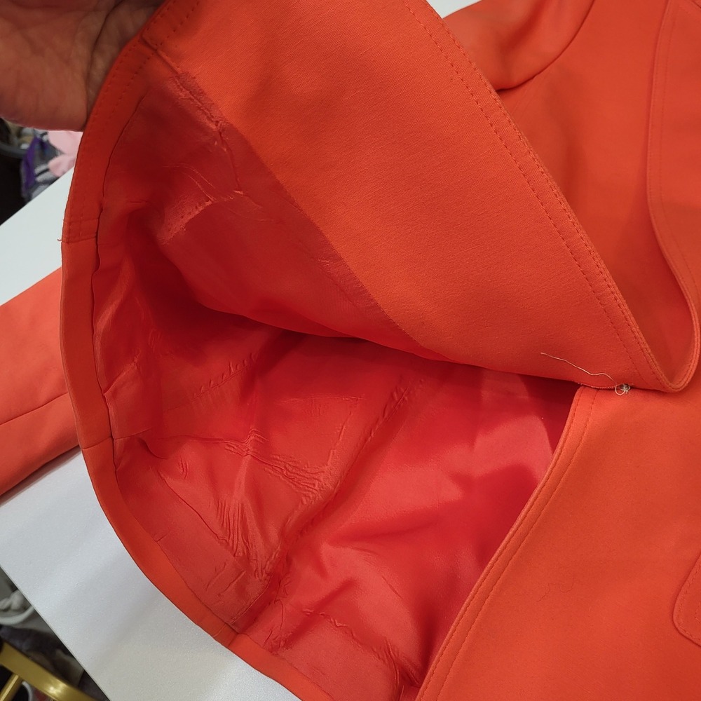 Anne Klein Womens Orange Tailored Blazer Jacket Size 6 Solid Professional - Picture 6 of 13